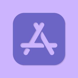 Apple Store Aesthetic Icon Lilac Vector