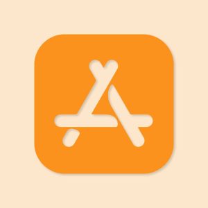 Apple Store Aesthetic Icon Orange Vector