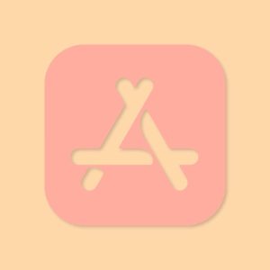 Apple Store Aesthetic Icon Peach Vector