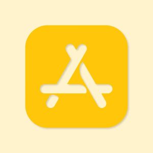 Apple Store Aesthetic Icon Yellow Vector