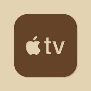 Apple TV Aesthetic Icon Beige Vector