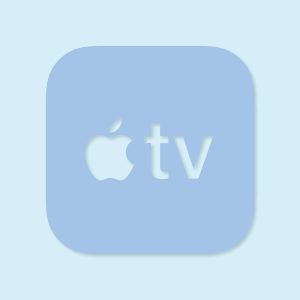 Apple TV Aesthetic Icon Blue Vector