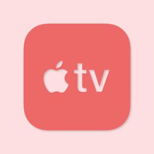 Apple TV Aesthetic Icon Red Vector