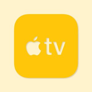 Apple TV Aesthetic Icon Yellow Vector