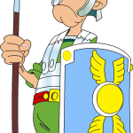 Asterix Roman Soldier Logo Vector