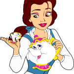 Belle With Chip Mrs Potts Logo Vector