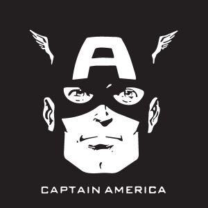 Captain America Black and White Logo Vector
