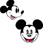 Classic Mickey Heads Logo Vector