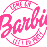 Come on Barbie Lets go Party Logo Vector