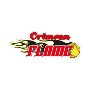 Crimson Flame Softball Logo Vector