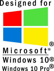 Designed By Microsoft Windows 10 And Pro Logo Vector