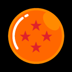 Dragon Ball With 4 Stars Logo Vector