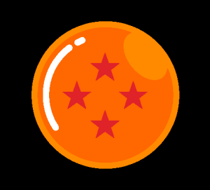 Dragon Ball With 4 Stars Logo Vector