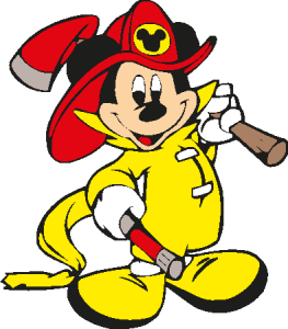 Mickey Mouse Fireman Logo Vector