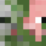 Minecraft Zombie pigman head Logo Vector