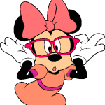 Minnie Mouse wearing glasses Logo Vector