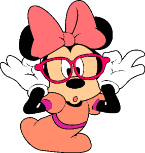 Minnie Mouse wearing glasses Logo Vector