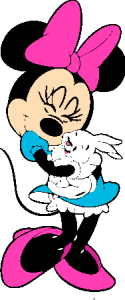 Minnie with a rabbit Logo Vector