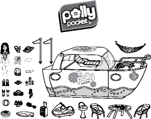 Polly Pocket Character & Accessories Logo Vector