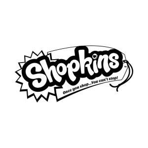 Shopkins Black White Logo Vector