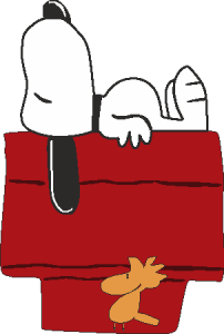 Snoopy dog and house cartoon Logo Vector