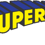 Yellow Superman Name Logo Vector