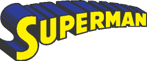 Yellow Superman Name Logo Vector