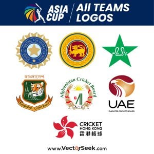 Asia Cup All Teams Logos Vector