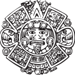 Calendario Azteca (cara) Logo Vector