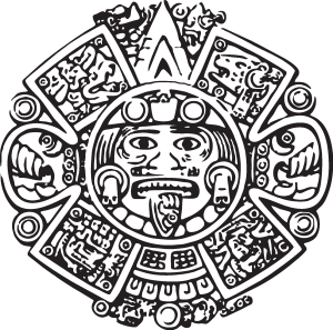 Calendario Azteca (cara) Logo Vector