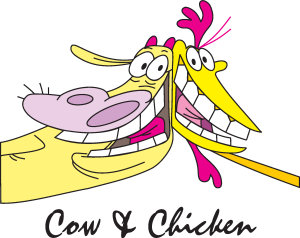 Cow & Chicken Logo Vector