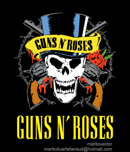 Gun And Roses Logo Vector