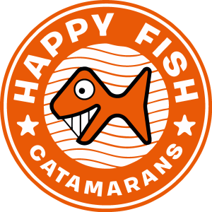 Happy Fish Catamarans Logo Vector