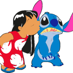 Lilo Kissing Stitch Logo Vector