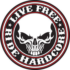 Live Free Ride Hardcore Logo Vector