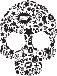 Man Cave Skull Logo Vector