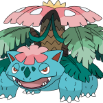 Mega Venusaur + Shiny Logo Vector