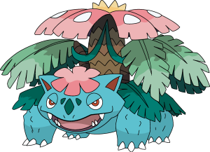 Mega Venusaur + Shiny Logo Vector