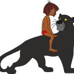 Mowgli And Bagheera Logo Vector