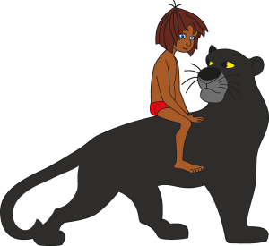 Mowgli And Bagheera Logo Vector