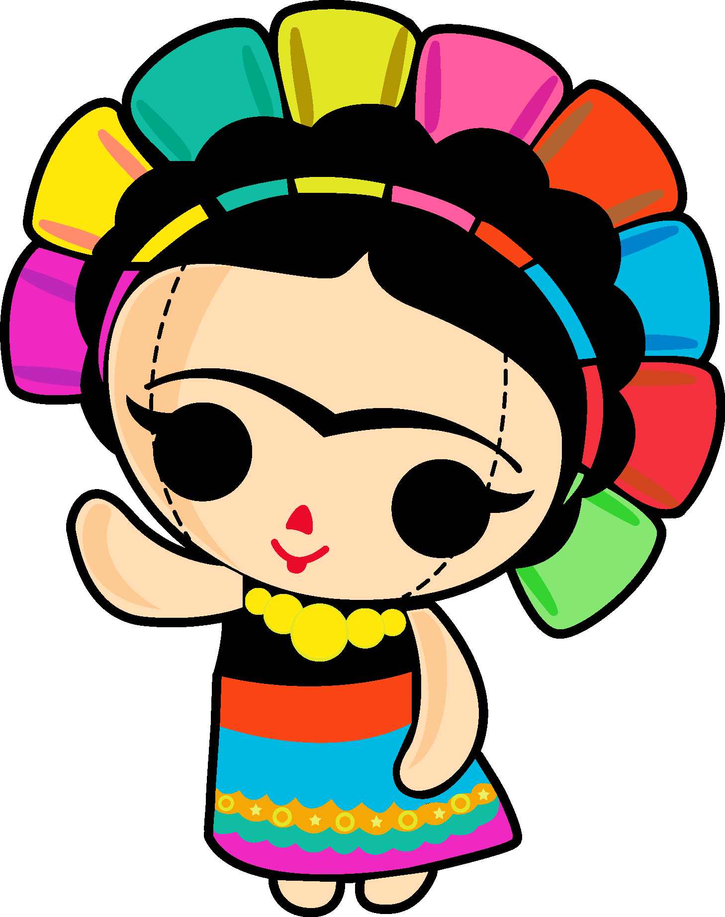 Muneca Maria Frida Kahlo Logo Vector - (.Ai .PNG .SVG .EPS Free Download)