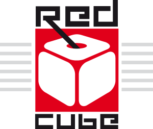 Red Cube Concept Bar Logo Vector