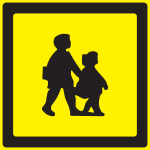 School Bus Warning Sign (Uk) Logo Vector