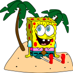 Spongebob Palm Tree Logo Vector