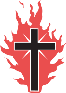 The Cross On Fire For God Logo Vector