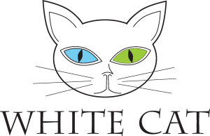 White Cat Logo Vector