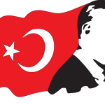 Ataturk Portre Bayrak Logo Vector