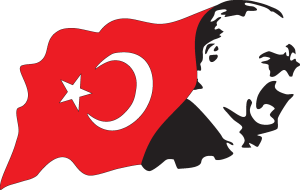 Ataturk Portre Bayrak Logo Vector