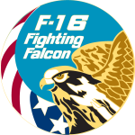 Fighting Falcon F16 Coat Of Arms Logo Vector