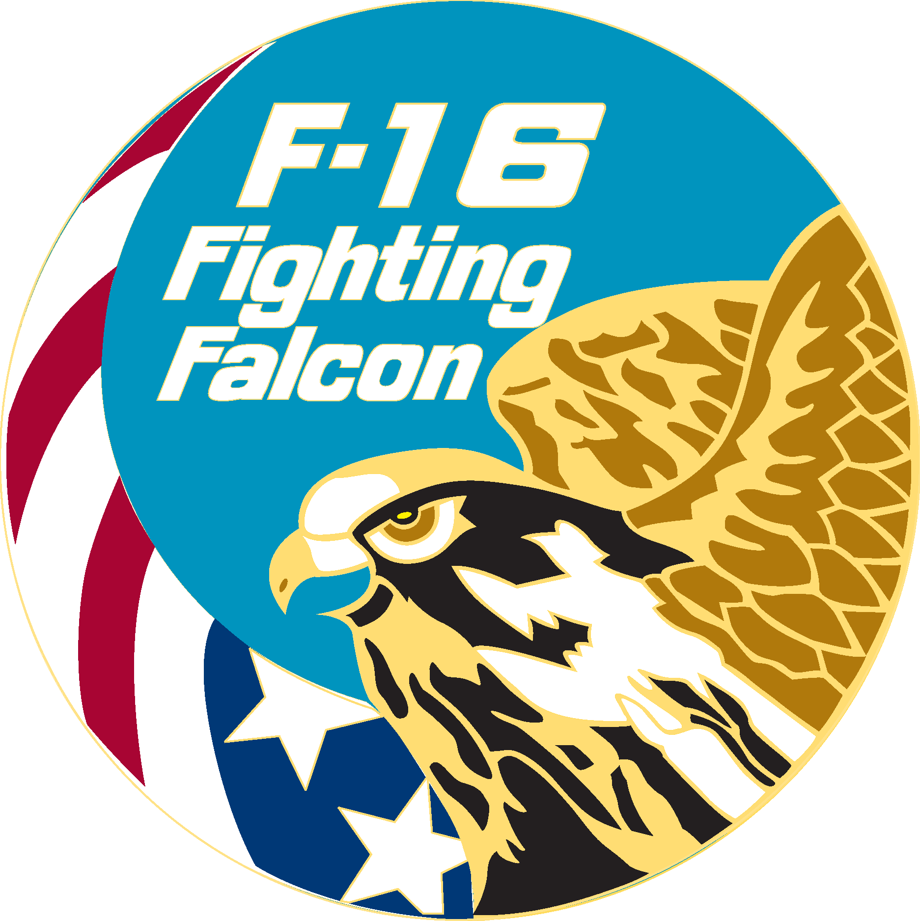 Fighting Falcon F16 Coat Of Arms Logo Vector